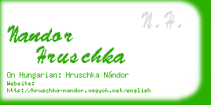 nandor hruschka business card