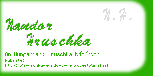 nandor hruschka business card